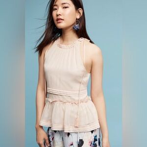 MAEVE by ANTHROPOLOGIE Leilana Halter Top in Peach